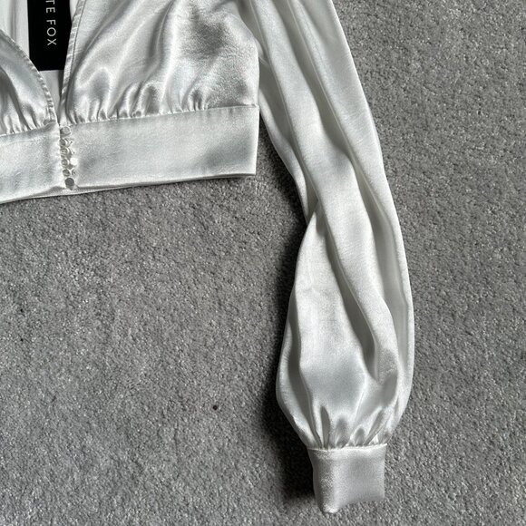 NWT White Fox CASSIA LONG SLEEVE Crop Blouse - Picture 3 of 7